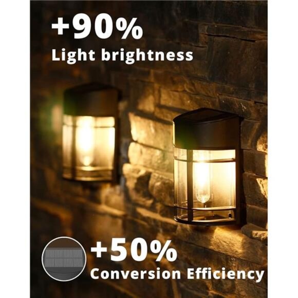 Solar Fence Lights Outdoor Waterproof Solar Lights for Garden Yard Deck 8 Pack - Picture 4 of 7